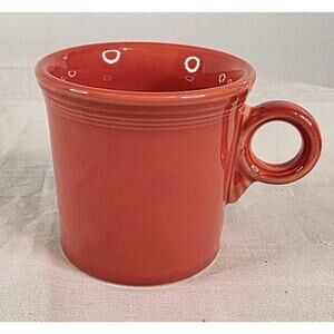 Vintage Fiesta Ware Coffee Mug Persimmon Keyhole Handle Homer Laughlin 8 oz.